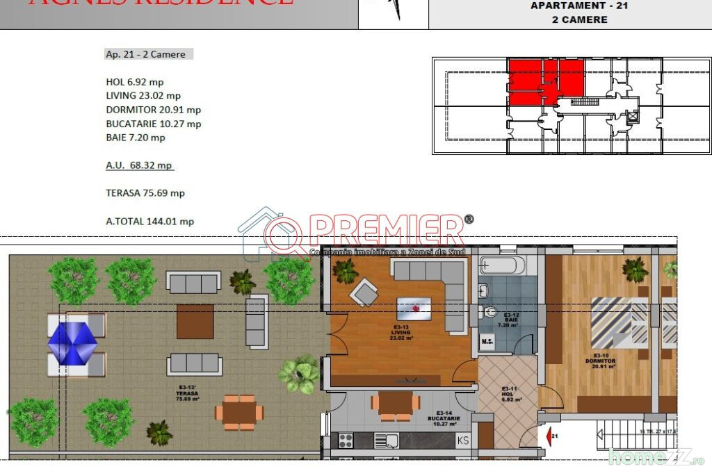 Apartament 2 camere, Central