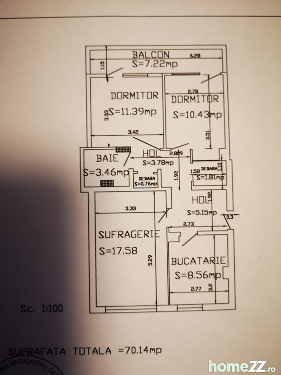 Apartament 3 camere decomandat Gorjului - Veteranilor