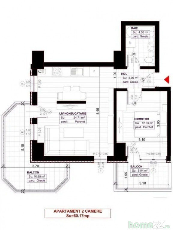 Apartament 2 camere, Copou
