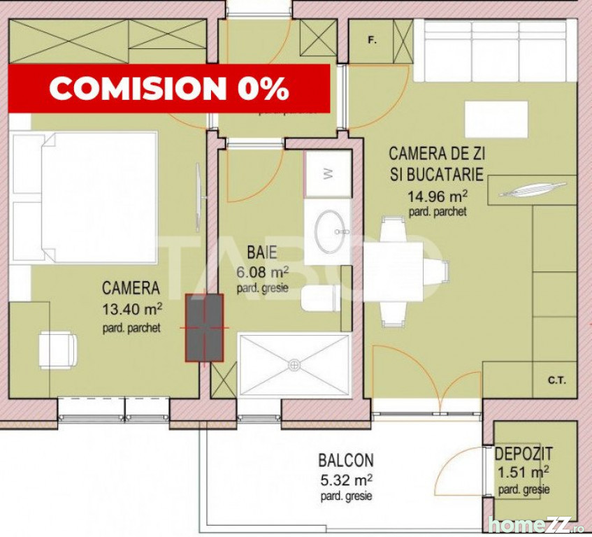 Apartament 2 camere, Mihai Viteazul, comision 0%