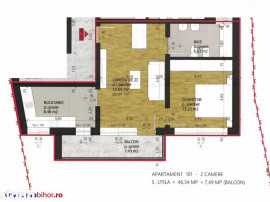 IMOBIHOR - Apartament cu 2 camere in zona cetatii / Piata ma
