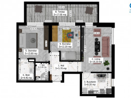 Rahova - Antiaeriană, Apartament 3 camere Tip B
