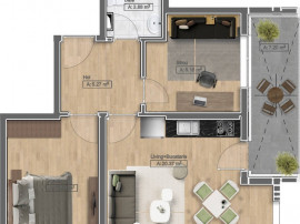 Apartament 2 camere + dressing in bloc nou! 70 918 Euro + TVA