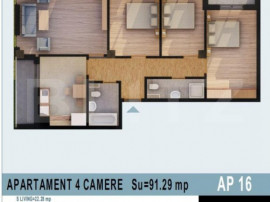 Apartament de camere 91 mp utili, bloc nou