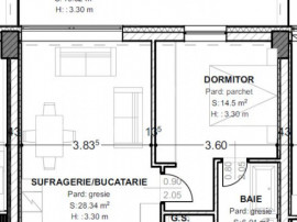 Apartament de vanzare, cu 2 camere, 71 mp, terasă 19 mp, zo