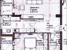 Apartament 2 camere decomandat, 58,7 mp utili + doua balcone