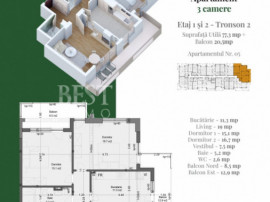 Apartament 3 camere &ndash; Confort modern, compartimentare efic
