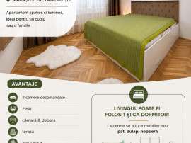 Apartament 3 Camere Decomandate | 2 Bai | Debara | Terasa |