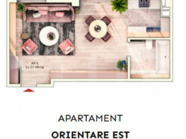 Apartament 1 camera, 37 mp, balcon, parcare subterana