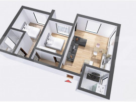 Apartament 3 camere, 71 mp, decomandat, zona 22 Decembrie 19