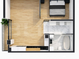 Apartament 42 mp, et 2, &icirc;ncălzire pardoseala, lift, finisa