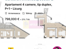 Apartament 4 camere, tip duplex, P+1 &ndash; Licurg