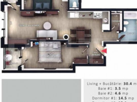 Apartament 3 camere, 2 bai, 2 balcone, CF, parcare, boxa, Zo