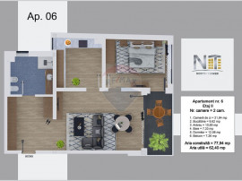 Apartament nou de vânzare, 2 camere, North Tower, Ultrac...