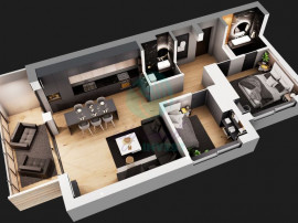 Apartament 3 camere cu terasa de 11 mp