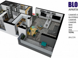Apartament 3 camere, 80 mp, Finisat, 5 mp balcon, zona Teilo