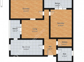 Apartament nou cu 3 camere si 2 balcoane de inchiriat in Sel
