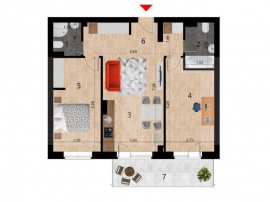 Apartament 3 camere, 64mp, bloc nou, zona Golden Tulip