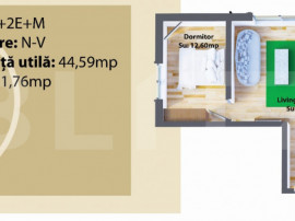 Apartament 2 camere, 44,59 mp, nou, Zona Ipotesti