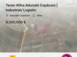 Teren 40ha Adunatii Copăceni | Industrial/ Logistic