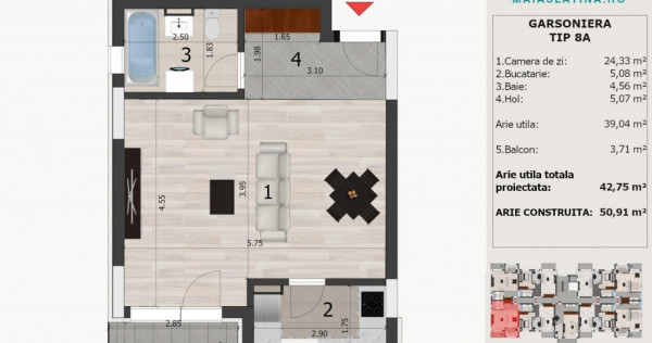 Maia Slatina 2 | Apartament in bloc nou Tip 8A