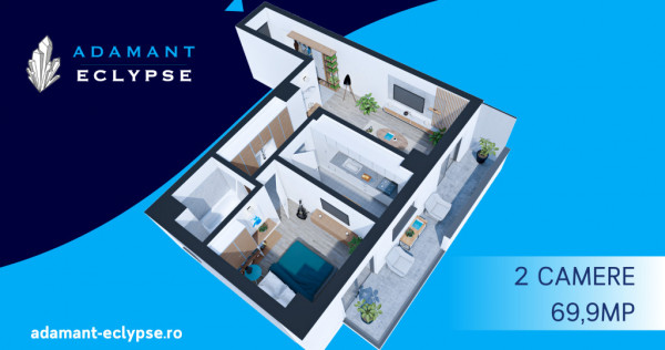 ADAMANT ECLYPSE | 2 camere decomandat | TIP 2G ~ 70mp - BRD-CUG-Iasi