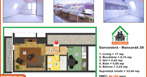 Garsoniera cu balcon - Bloc nou - Prelungirea Ghencea / Brag