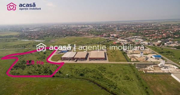 Teren industrial 28812 mp &icirc;n Parcul Industrial UTA2 Arad
