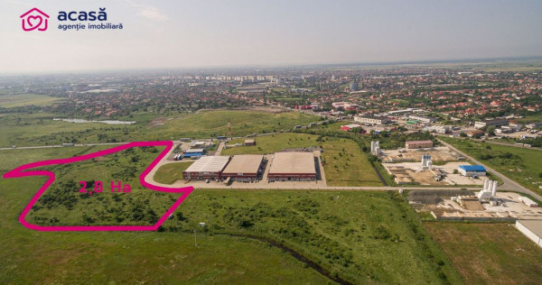 Teren industrial 28812 mp &icirc;n Parcul Industrial UTA2 Arad