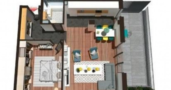 Apartament 2 camere, 63 mp, terasa, Finisat, zona exclusivis