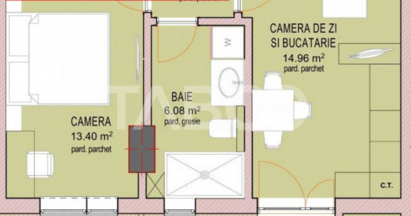 Apartament 2 camere decomadate etaj 4 in Sibiu Dna Stanca CO