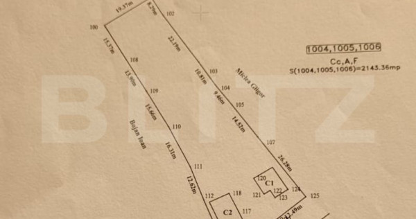 Teren 2143 mp, feleacu, intravilan, cu sura si casa demolabi