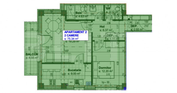 Apartament Nou, 61 mp utili, 2 camere decomandat Bloc Rezide