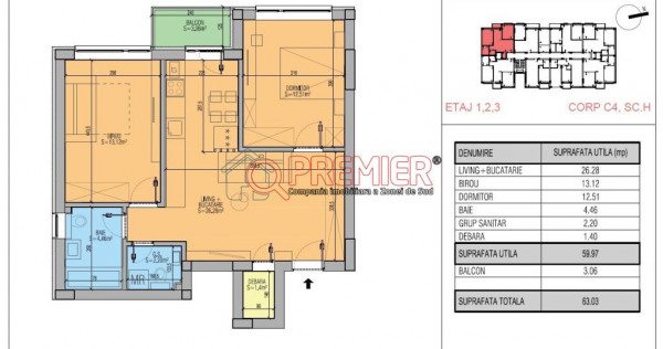 Reducere 9% la apartament 3 camere in Popesti Leordeni