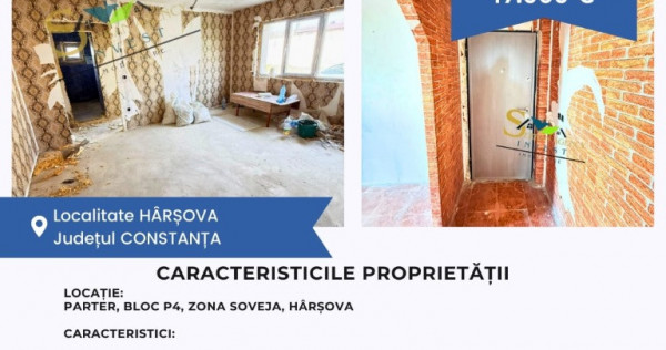 Apartament de vânzare, parter – Hârșova, zona Soveja