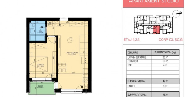 Apartament tip studio 47mp - Soseaua Leordeni
