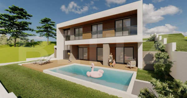 Casă modernă, 4 camere, 115 mp, în construcție, cu final