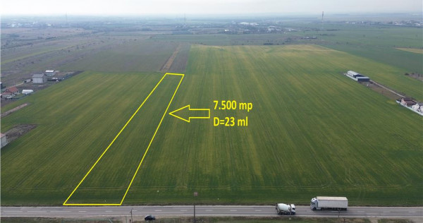 Teren intravilan 7.500 mp, D=23 ml, STRADA PRINCIPALA,zona O