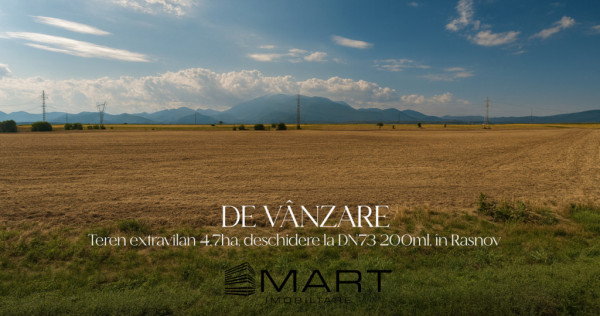 Teren 4,7ha, deschidere 200ml, Rasnov la DN73