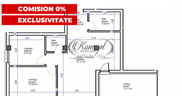 Apartament pe str. Sub Cetate, TVA si finisaje incluse in pr