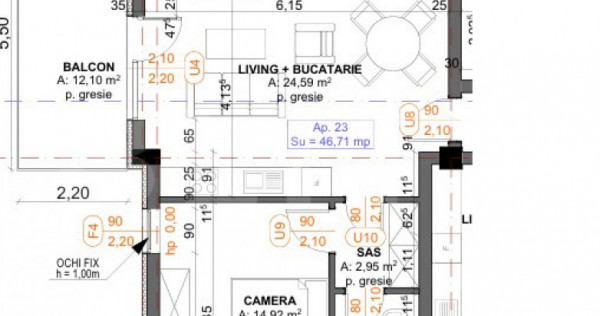 Apartamente 2 camere, 47 mp, Iris TVA inclus!