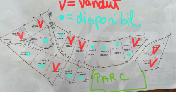 Teren de 1000 mp pentru duplexuri sau casa individuale in F