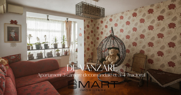 Apartament 3 camere decomandate zona Tractorul