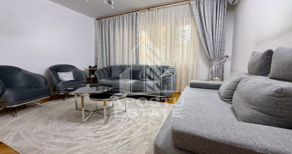 Apartament 3 camere, parter inalt, mobilat, centrala, zon...