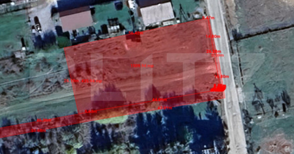 Teren intravilan 1500mp, front 26m, in autorizare locuinte