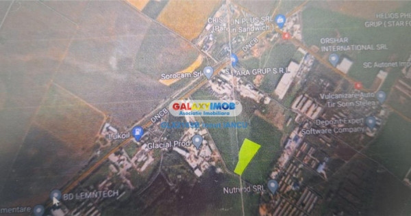 Teren 33500 m.p.PUZ Aprobat Industrial - Servicii - Hale