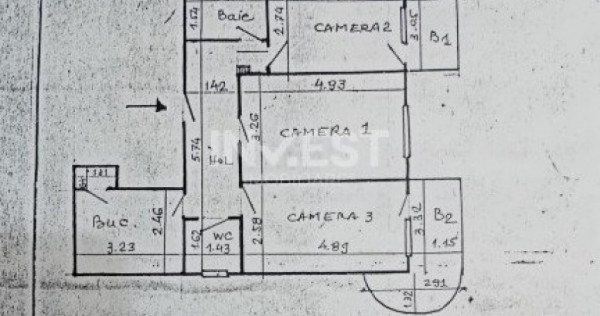 Apartament 3 camere, etajul 1, Gara- Fostul Billa