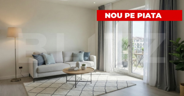 Apartament 2 camere, semidecomandat, 49 mp utili + balcon, z