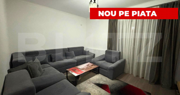 Apartament 2 camere, 52 mp utili – mobilat complet, zona C