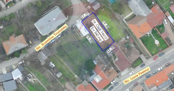 Teren intravilan 340 mp în zona centrală – Str. Ecate...